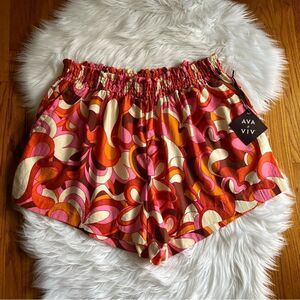 NWT Women’s Ava & Viv Orange and Pink Shorts Size 2X
